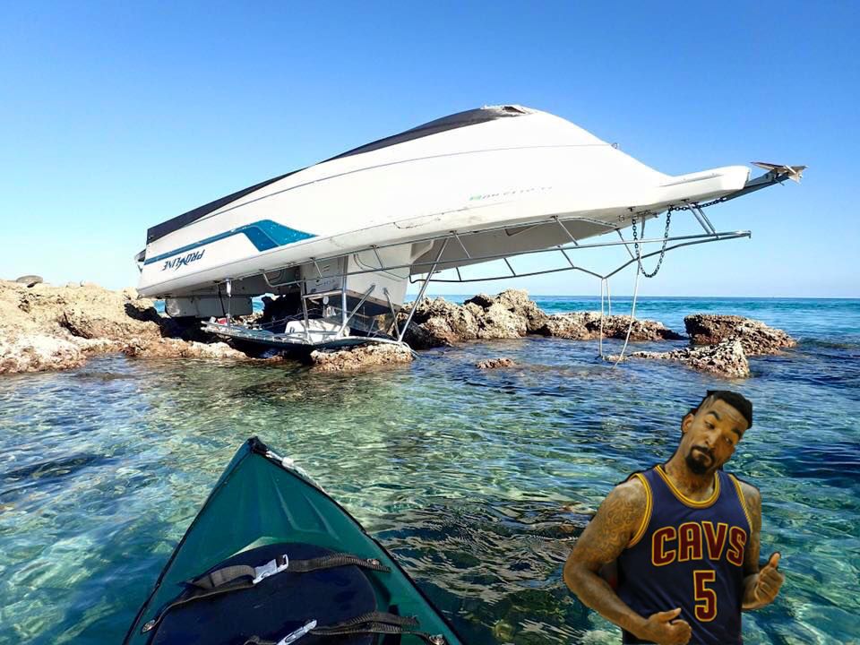 JR Smith and a Boat Blank Meme Template