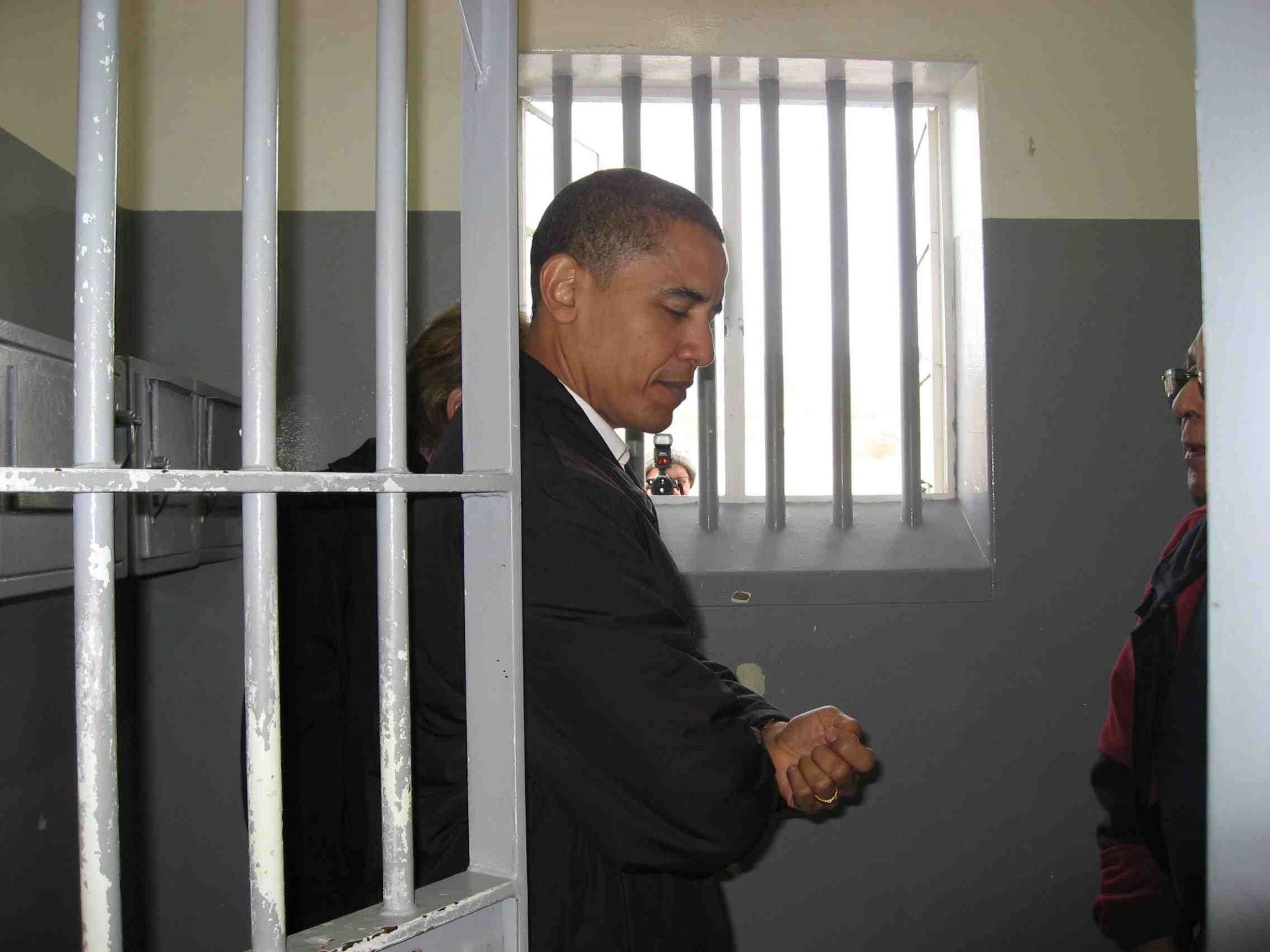 High Quality Obama in jail cell meme Blank Meme Template