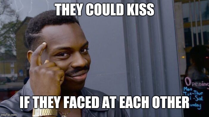 Roll Safe Think About It Meme | THEY COULD KISS IF THEY FACED AT EACH OTHER | image tagged in memes,roll safe think about it | made w/ Imgflip meme maker