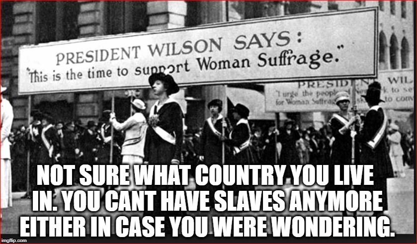 NOT SURE WHAT COUNTRY YOU LIVE IN. YOU CANT HAVE SLAVES ANYMORE EITHER IN CASE YOU WERE WONDERING. | made w/ Imgflip meme maker