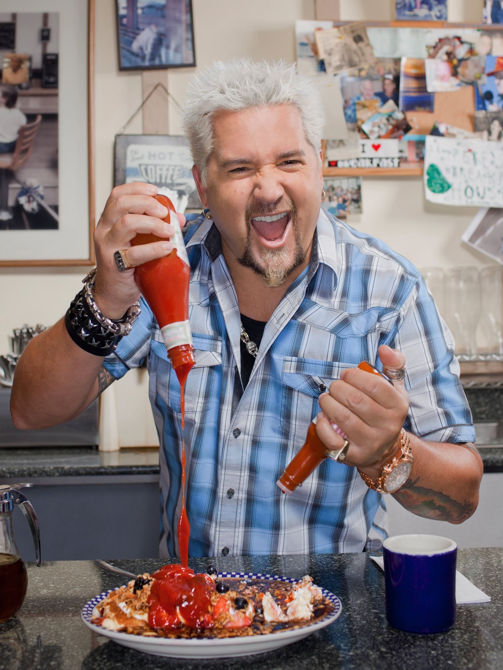 Guy Fieri Ketchup Spread Blank Meme Template