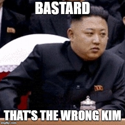 BASTARD THAT'S THE WRONG KIM | made w/ Imgflip meme maker