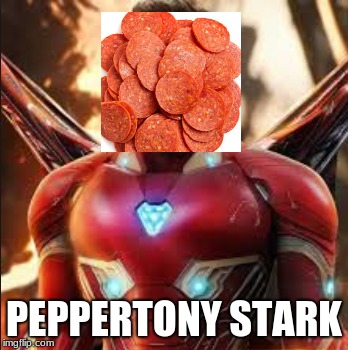 Stark's New Name | PEPPERTONY STARK | image tagged in sausage,tony stark,iron man,robert downey jr | made w/ Imgflip meme maker