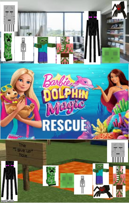 Skywars Of Allergy:Barbie(Part 1) | image tagged in minecraft,barbie | made w/ Imgflip meme maker
