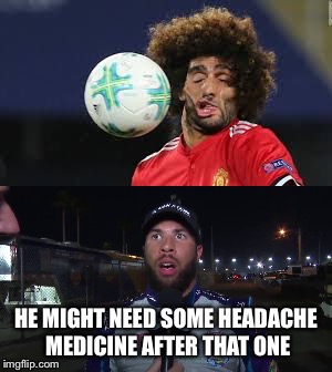  HE MIGHT NEED SOME HEADACHE MEDICINE AFTER THAT ONE | image tagged in soccer,he might need x after that | made w/ Imgflip meme maker