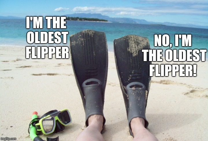 I'M THE OLDEST FLIPPER NO, I'M THE OLDEST FLIPPER! | made w/ Imgflip meme maker