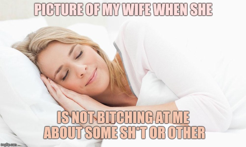 Just kidding, honey.  | PICTURE OF MY WIFE WHEN SHE; IS NOT BITCHING AT ME ABOUT SOME SH*T OR OTHER | image tagged in memes,first world problems,married,marriage,mgtow,stfu | made w/ Imgflip meme maker