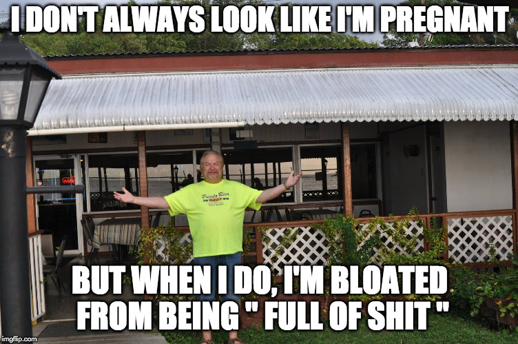 I DON'T ALWAYS LOOK LIKE I'M PREGNANT; BUT WHEN I DO, I'M BLOATED FROM BEING " FULL OF SHIT " | made w/ Imgflip meme maker