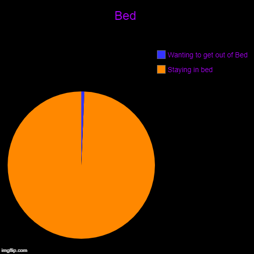 Bed | Staying in bed, Wanting to get out of Bed | image tagged in funny,pie charts | made w/ Imgflip chart maker