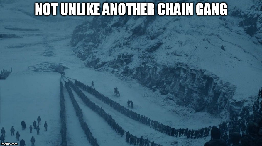 NOT UNLIKE ANOTHER CHAIN GANG | made w/ Imgflip meme maker
