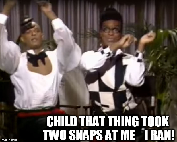 CHILD THAT THING TOOK TWO SNAPS AT ME    I RAN! | made w/ Imgflip meme maker