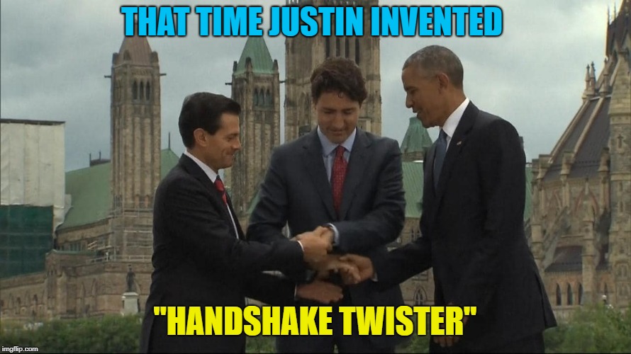 THAT TIME JUSTIN INVENTED "HANDSHAKE TWISTER" | made w/ Imgflip meme maker