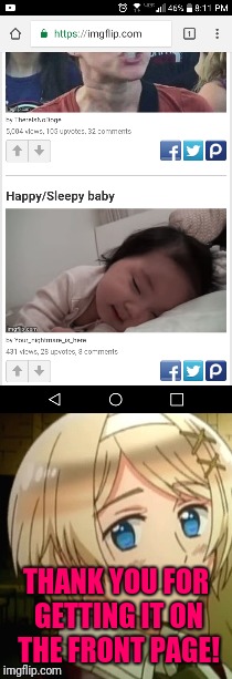 This is my first meme on the front page!!!! Thank you so much!!! | THANK YOU FOR GETTING IT ON THE FRONT PAGE! | image tagged in memes,babies,gifs,front page,korea | made w/ Imgflip meme maker