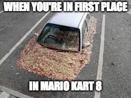 WHEN YOU'RE IN FIRST PLACE IN MARIO KART 8 | made w/ Imgflip meme maker