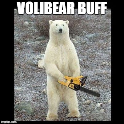 Chainsaw Bear Meme | VOLIBEAR BUFF | image tagged in memes,chainsaw bear | made w/ Imgflip meme maker