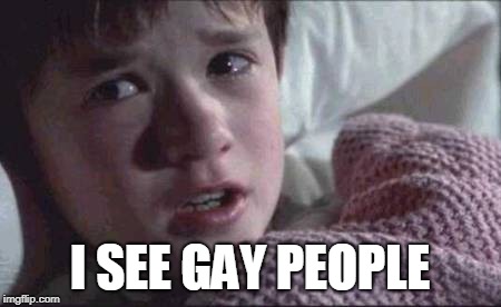 I See Dead People | I SEE GAY PEOPLE | image tagged in memes,i see dead people | made w/ Imgflip meme maker