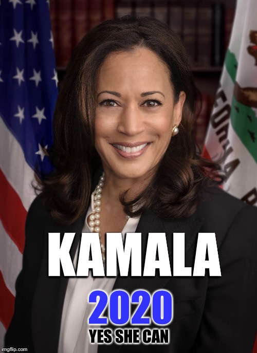 Kamala for president  | KAMALA; 2020; YES SHE CAN | image tagged in kamala harris,2020 election,democrats,president | made w/ Imgflip meme maker