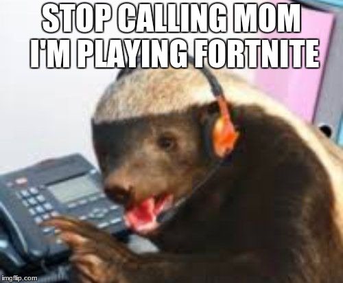 Customer Service how may I eat you | STOP CALLING MOM I'M PLAYING FORTNITE | image tagged in customer service how may i eat you,video games,fortnite | made w/ Imgflip meme maker