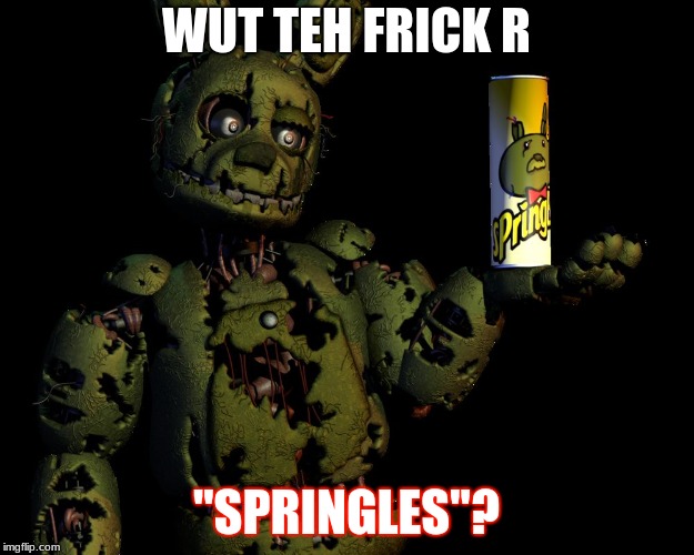 WUT TEH FRICK R; "SPRINGLES"? | image tagged in wut teh frick r springles | made w/ Imgflip meme maker