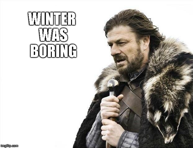 Brace Yourselves X is Coming Meme | WINTER WAS BORING | image tagged in memes,brace yourselves x is coming | made w/ Imgflip meme maker