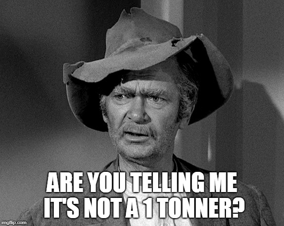What in tarnation | ARE YOU TELLING ME IT'S NOT A 1 TONNER? | image tagged in what in tarnation | made w/ Imgflip meme maker