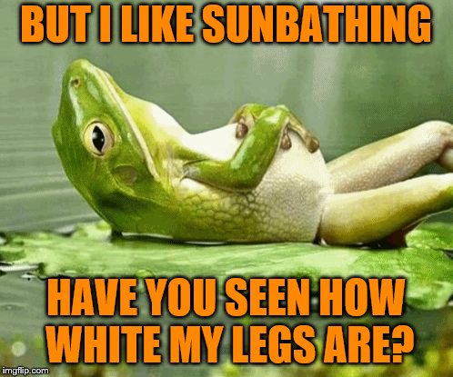 BUT I LIKE SUNBATHING HAVE YOU SEEN HOW WHITE MY LEGS ARE? | made w/ Imgflip meme maker