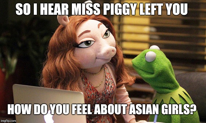 SO I HEAR MISS PIGGY LEFT YOU HOW DO YOU FEEL ABOUT ASIAN GIRLS? | made w/ Imgflip meme maker