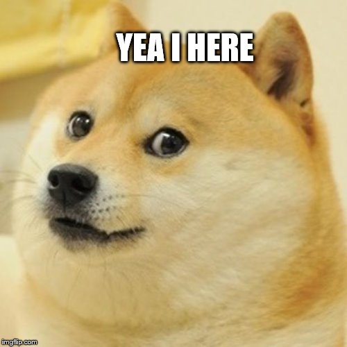 doge | YEA I HERE | image tagged in memes,doge | made w/ Imgflip meme maker