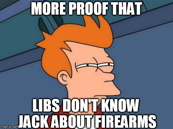 Futurama Fry Meme | MORE PROOF THAT LIBS DON'T KNOW JACK ABOUT FIREARMS | image tagged in memes,futurama fry | made w/ Imgflip meme maker