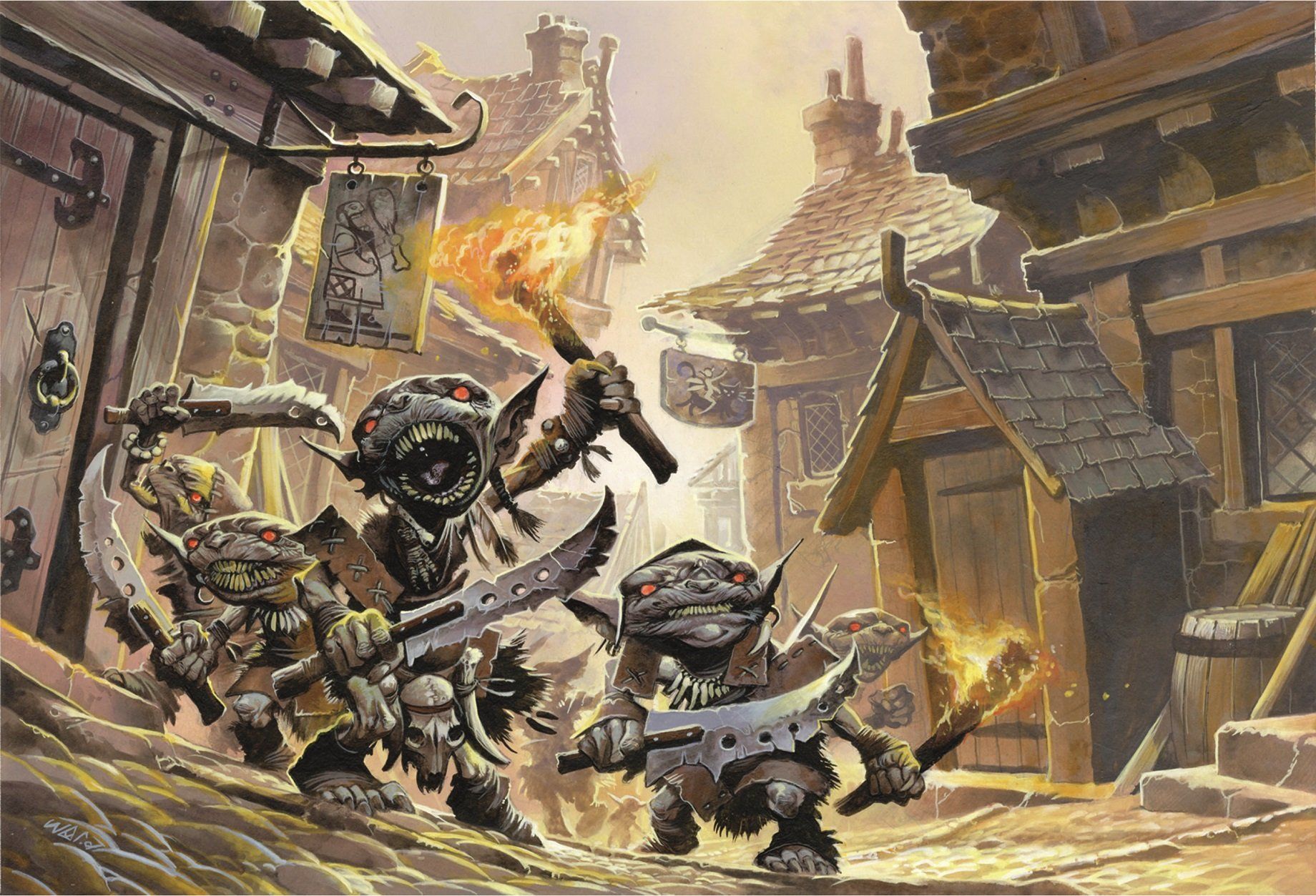 Goblins raid village Blank Meme Template