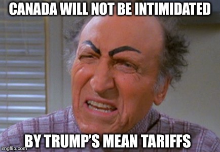 CANADA WILL NOT BE INTIMIDATED; BY TRUMP’S MEAN TARIFFS | image tagged in justin trudeau,g7,canada,politics | made w/ Imgflip meme maker