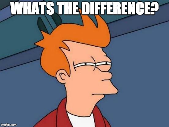 WHATS THE DIFFERENCE? | image tagged in memes,futurama fry | made w/ Imgflip meme maker