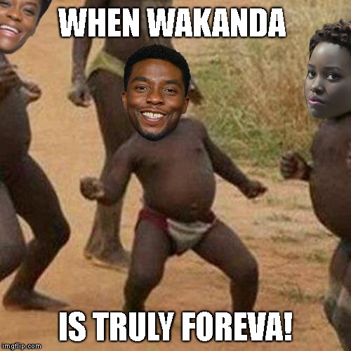 Third World Success Kid | WHEN WAKANDA; IS TRULY FOREVA! | image tagged in memes,third world success kid | made w/ Imgflip meme maker