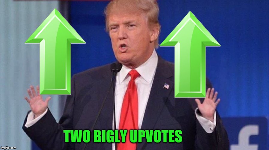 TWO BIGLY UPVOTES | made w/ Imgflip meme maker