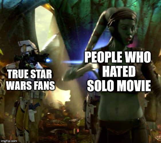 Telling you guys how it is. | PEOPLE WHO HATED SOLO MOVIE; TRUE STAR WARS FANS | image tagged in star wars | made w/ Imgflip meme maker