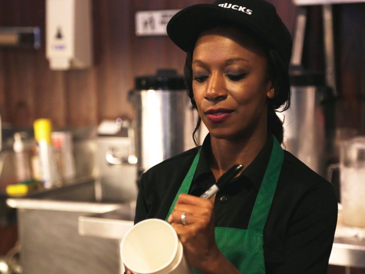 Starbucks Barista asking for name Blank Meme Template