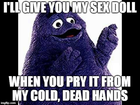I'LL GIVE YOU MY SEX DOLL; WHEN YOU PRY IT FROM MY COLD, DEAD HANDS | made w/ Imgflip meme maker