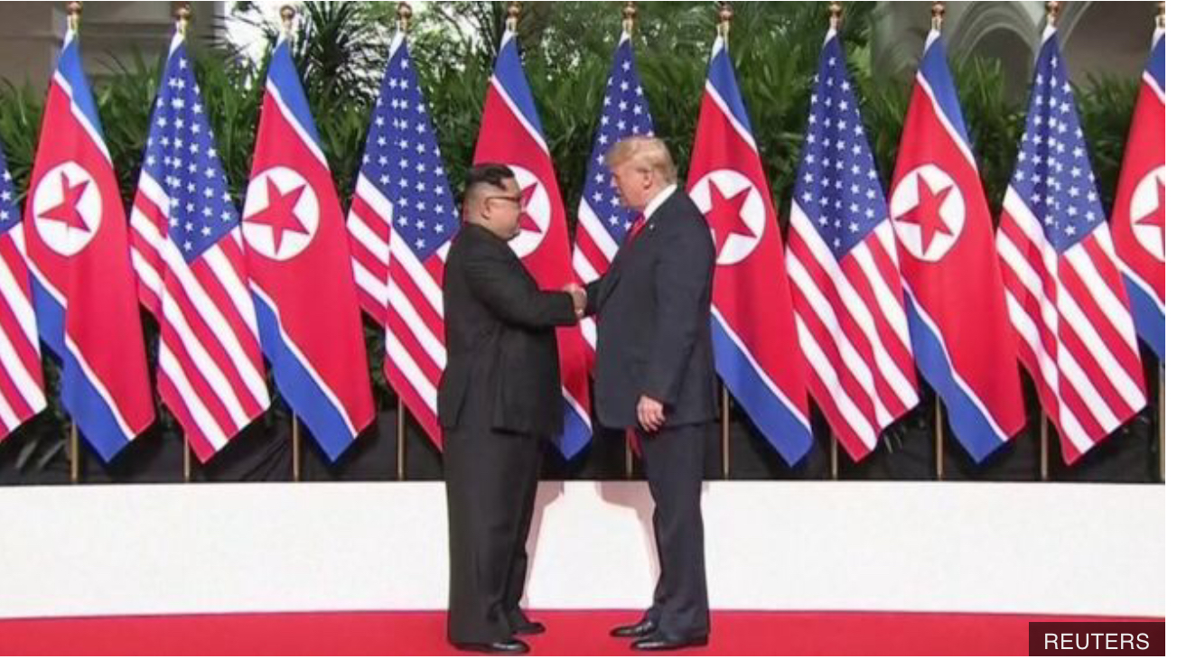 High Quality Kim Trump Handshake Blank Meme Template