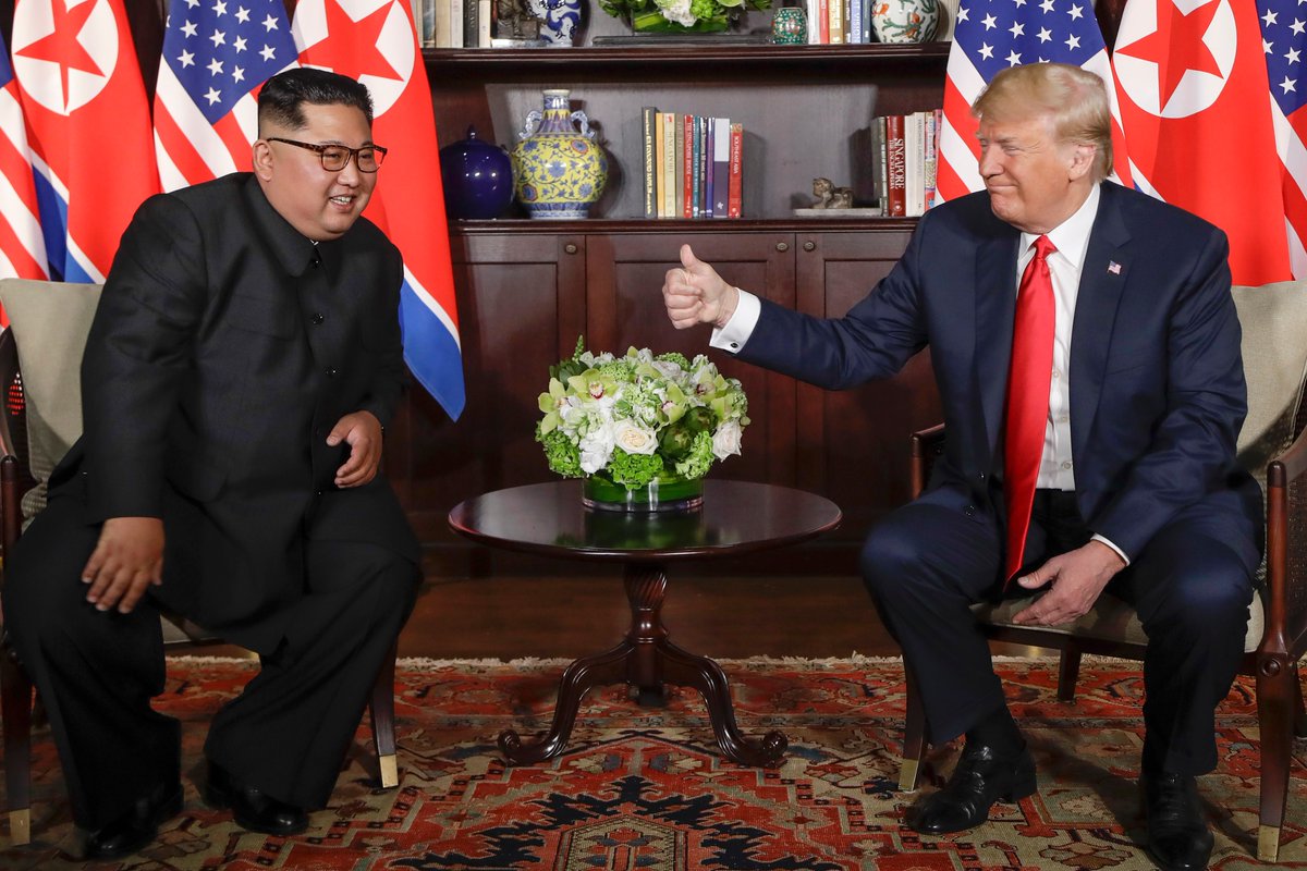 Trump-Kim thumbs up Blank Meme Template