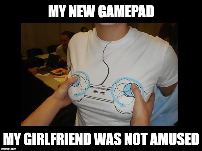 PC players converting to GamePad players, and nobody knows why! | MY NEW GAMEPAD; MY GIRLFRIEND WAS NOT AMUSED | image tagged in funny memes,gaming,pc gaming,video games,xbox,playstation | made w/ Imgflip meme maker