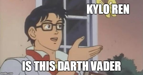 Is This a Pigeon | KYLO REN; IS THIS DARTH VADER | image tagged in is this a pigeon | made w/ Imgflip meme maker