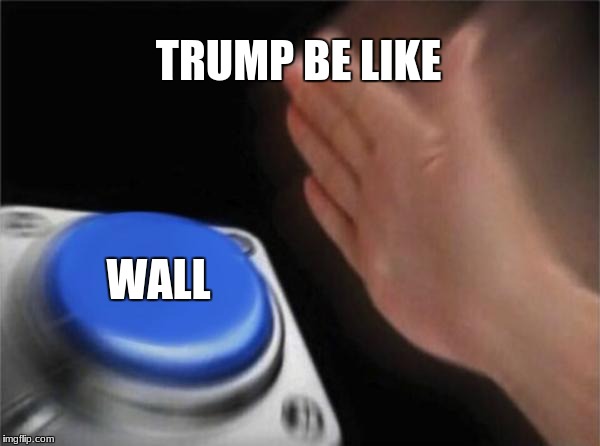 Blank Nut Button | TRUMP BE LIKE; WALL | image tagged in memes,blank nut button | made w/ Imgflip meme maker