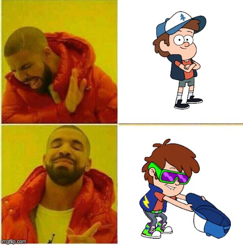 Dippy Fresh | image tagged in drake hotline approves,dipper pines,dipper,bill cipher,gravity falls,gravityfalls | made w/ Imgflip meme maker