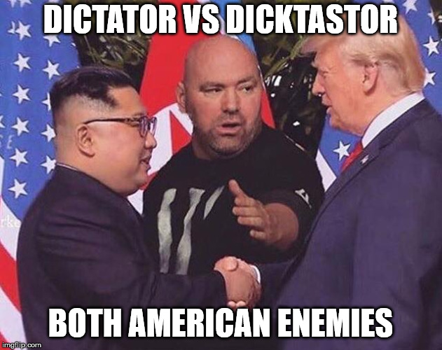 DICTATOR VS DICKTASTOR; BOTH AMERICAN ENEMIES | image tagged in dictator vs dicktastor | made w/ Imgflip meme maker