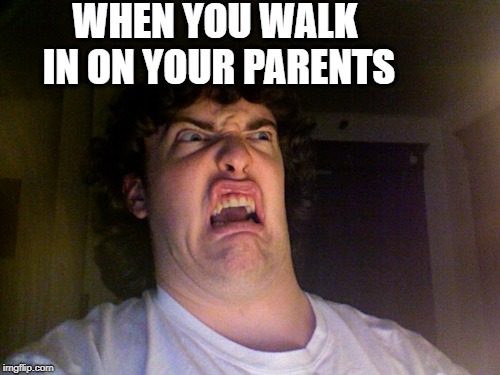 Oh,  YUCK! | WHEN YOU WALK IN ON YOUR PARENTS | image tagged in memes,oh no | made w/ Imgflip meme maker