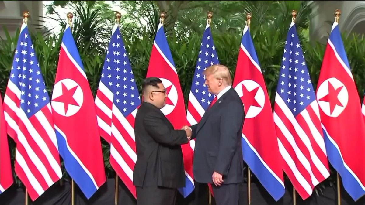 trump kim handshake Blank Meme Template