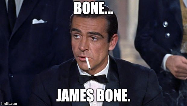 James Bond | BONE... JAMES BONE. | image tagged in james bond | made w/ Imgflip meme maker