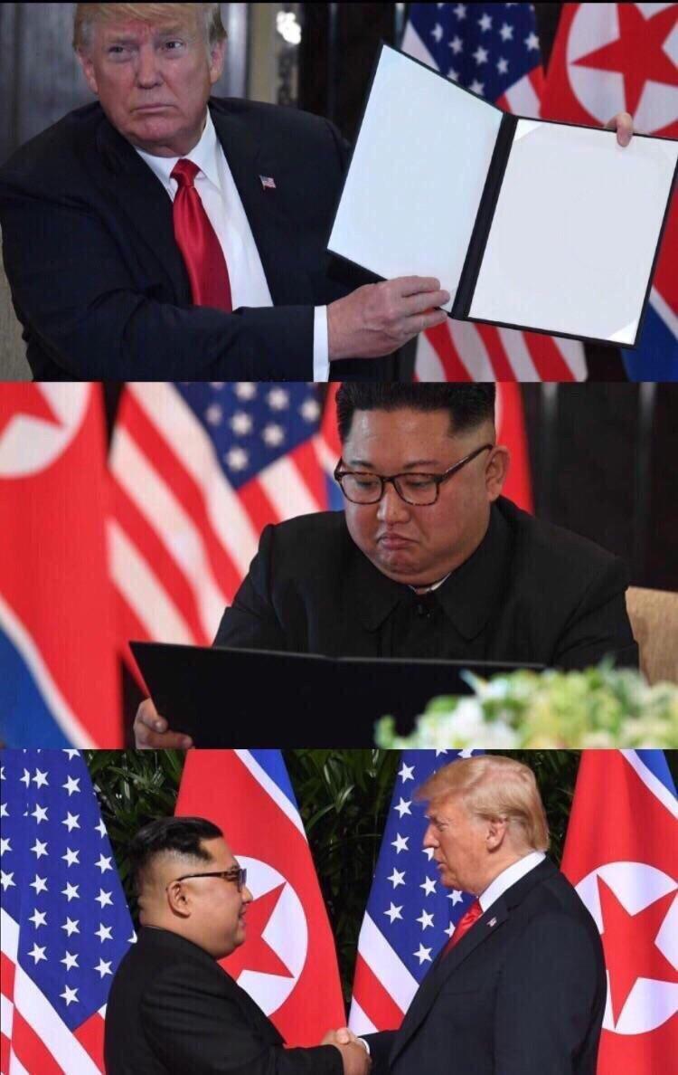 Trump and Kim Blank Meme Template