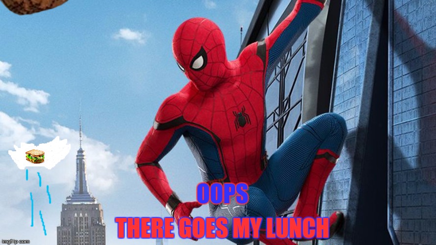 THERE GOES MY LUNCH; OOPS | image tagged in no,scumbag | made w/ Imgflip meme maker