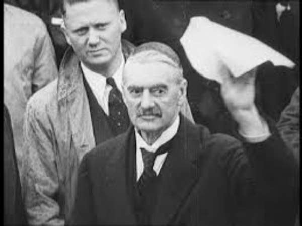 Neville Chamberlain peace in our time appeasement - Imgflip